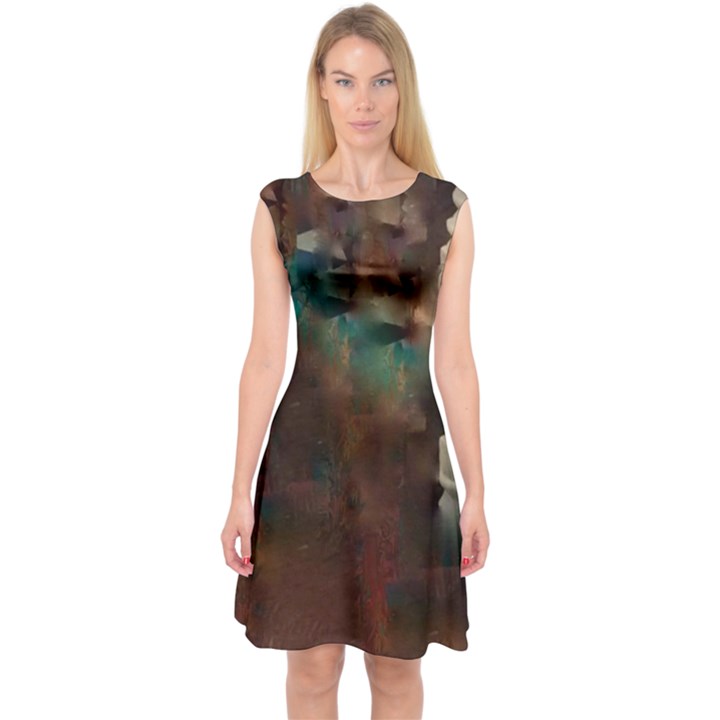 Abstract: Hallway Capsleeve Midi Dress