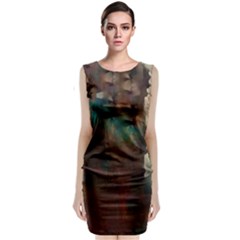 Abstract: Hallway Sleeveless Velvet Midi Dress by okhismakingart