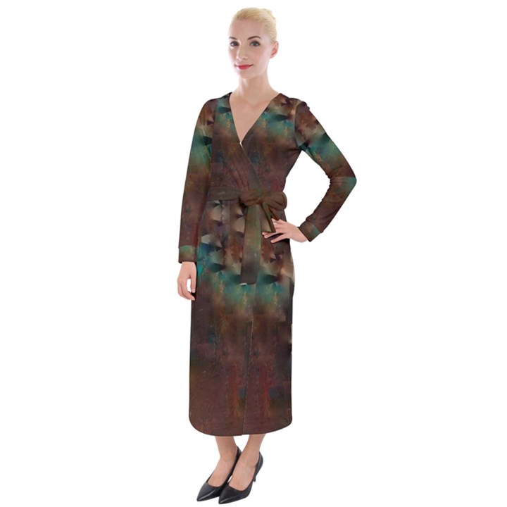 Abstract: Hallway Velvet Maxi Wrap Dress