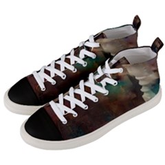 Abstract: Hallway Men s Mid-top Canvas Sneakers by okhismakingart