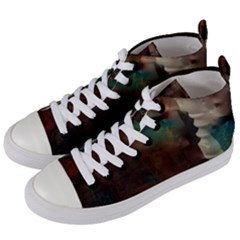 Abstract: Hallway Women s Mid-top Canvas Sneakers by okhismakingart