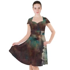 Abstract: Hallway Cap Sleeve Midi Dress