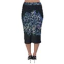 Queen Annes Lace in Blue and Yellow Velvet Midi Pencil Skirt View2