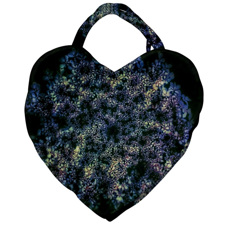 Queen Annes Lace in Blue and Yellow Giant Heart Shaped Tote