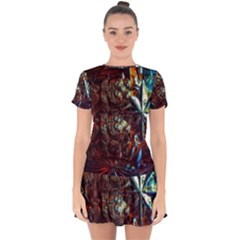 Chamber Of Reflection Drop Hem Mini Chiffon Dress by okhismakingart