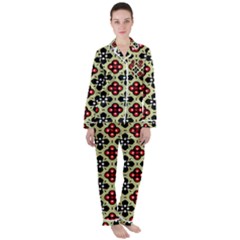 Under The Tiles Satin Long Sleeve Pyjamas Set