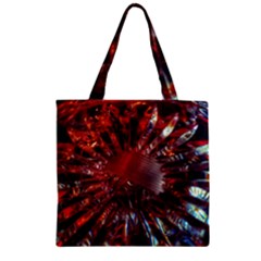 Crystal Daisy Zipper Grocery Tote Bag by okhismakingart