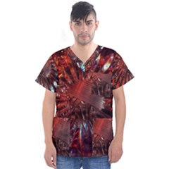 Crystal Daisy Men s V-neck Scrub Top