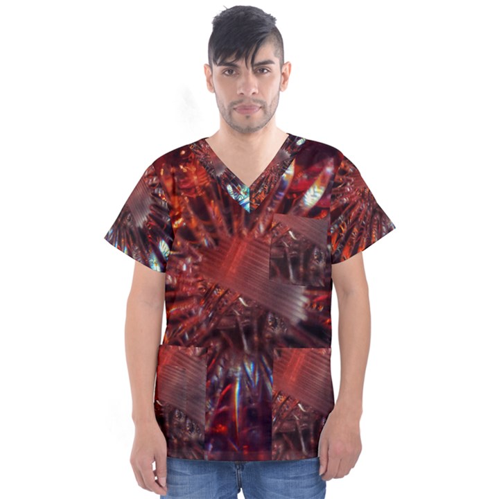 Crystal Daisy Men s V-Neck Scrub Top