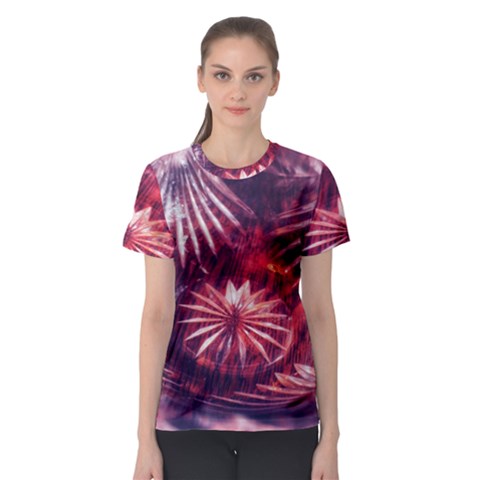 Faded Crystal Flower Women s Sport Mesh Tee by okhismakingart