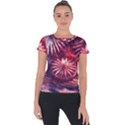 Faded Crystal Flower Short Sleeve Sports Top  View1