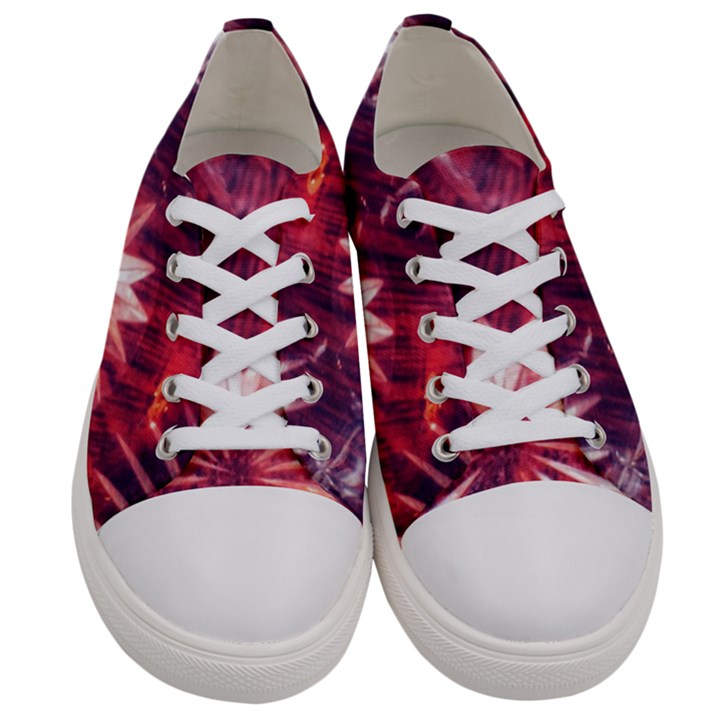 Faded Crystal Flower Women s Low Top Canvas Sneakers