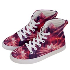 Faded Crystal Flower Men s Hi-top Skate Sneakers by okhismakingart