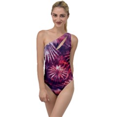 Faded Crystal Flower To One Side Swimsuit