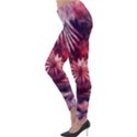 Faded Crystal Flower Lightweight Velour Leggings View3