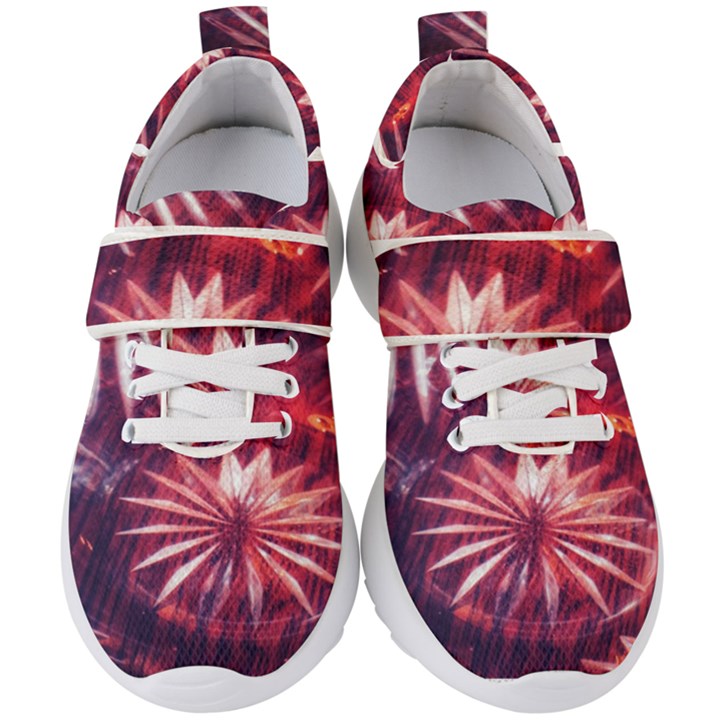 Faded Crystal Flower Kids  Velcro Strap Shoes