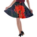 Neon Orange Butterfly Weed A-line Skater Skirt View2