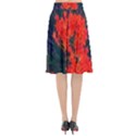 Neon Orange Butterfly Weed Flared Midi Skirt View2