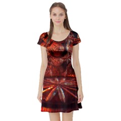 Glass Geometries  Short Sleeve Skater Dress by okhismakingart