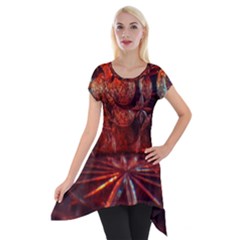 Glass Geometries  Short Sleeve Side Drop Tunic by okhismakingart