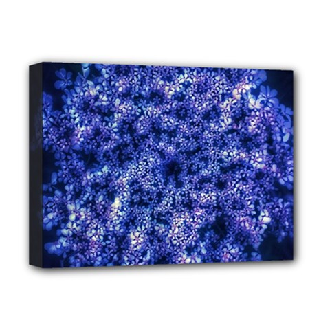 Queen Annes Lace In Blue Deluxe Canvas 16  X 12  (stretched)  by okhismakingart