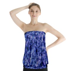 Queen Annes Lace In Blue Strapless Top by okhismakingart