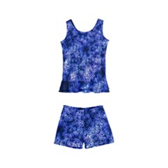 Queen Annes Lace In Blue Kids  Boyleg Swimsuit