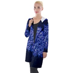 Queen Annes Lace In Blue Hooded Pocket Cardigan