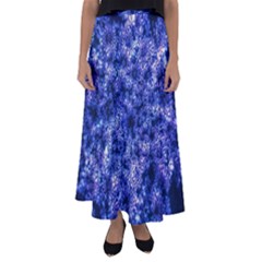 Queen Annes Lace In Blue Flared Maxi Skirt by okhismakingart