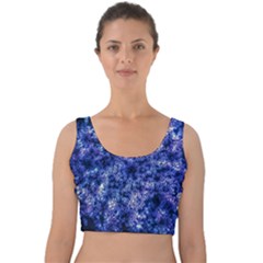 Queen Annes Lace In Blue Velvet Crop Top