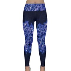 Queen Annes Lace In Blue Lightweight Velour Classic Yoga Leggings