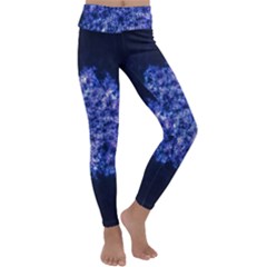 Queen Annes Lace In Blue Kids  Lightweight Velour Classic Yoga Leggings