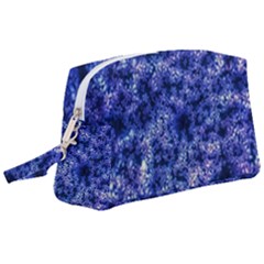 Queen Annes Lace In Blue Wristlet Pouch Bag (large) by okhismakingart