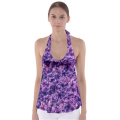 Queen Annes Lace In Purple And White Babydoll Tankini Top by okhismakingart