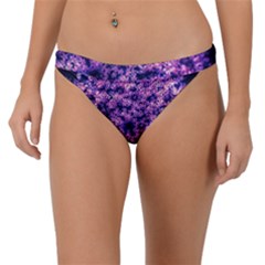 Queen Annes Lace In Purple And White Band Bikini Bottom by okhismakingart