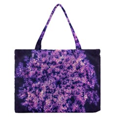 Queen Annes Lace In Purple And White Zipper Medium Tote Bag by okhismakingart