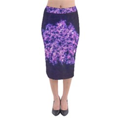 Queen Annes Lace In Purple And White Velvet Midi Pencil Skirt by okhismakingart