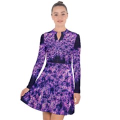 Queen Annes Lace In Purple And White Long Sleeve Panel Dress