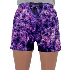 Queen Annes Lace In Purple And White Sleepwear Shorts by okhismakingart