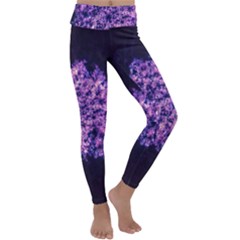 Queen Annes Lace In Purple And White Kids  Lightweight Velour Classic Yoga Leggings by okhismakingart