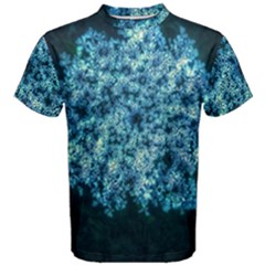 Queen Annes Lace In Neon Blue Men s Cotton Tee by okhismakingart