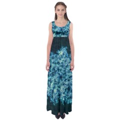 Queen Annes Lace In Neon Blue Empire Waist Maxi Dress by okhismakingart