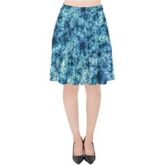 Queen Annes Lace In Neon Blue Velvet High Waist Skirt by okhismakingart