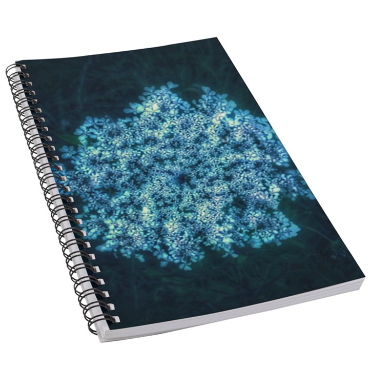 Queen Annes Lace in Neon Blue 5.5  x 8.5  Notebook