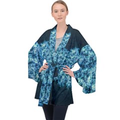 Queen Annes Lace In Neon Blue Velvet Kimono Robe by okhismakingart