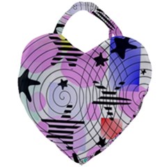 Stars And Spirals Giant Heart Shaped Tote by okhismakingart