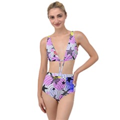 Stars And Spirals Tied Up Two Piece Swimsuit