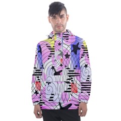 Stars And Spirals Men s Front Pocket Pullover Windbreaker by okhismakingart