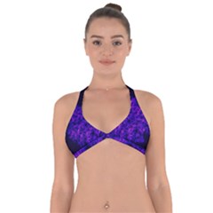 Queen Annes Lace In Blue And Purple Halter Neck Bikini Top by okhismakingart