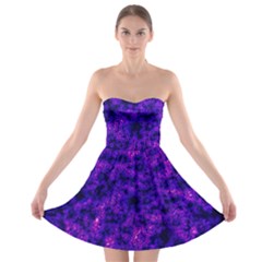 Queen Annes Lace In Blue And Purple Strapless Bra Top Dress by okhismakingart